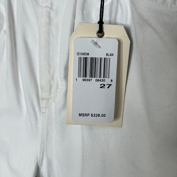 Current Elliot Arroyo Mom Jeans 27 Womens Blanc Wash White Pleated Tapered New - Picture 6 of 12